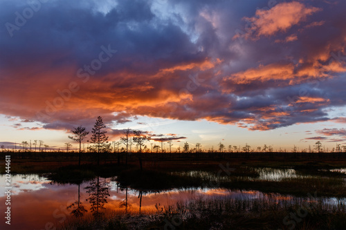Sunset landscape near the north swamp