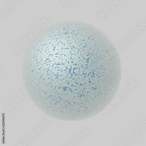 Turquoise noise textures. Sphere on white background. 3d render. Illustration.