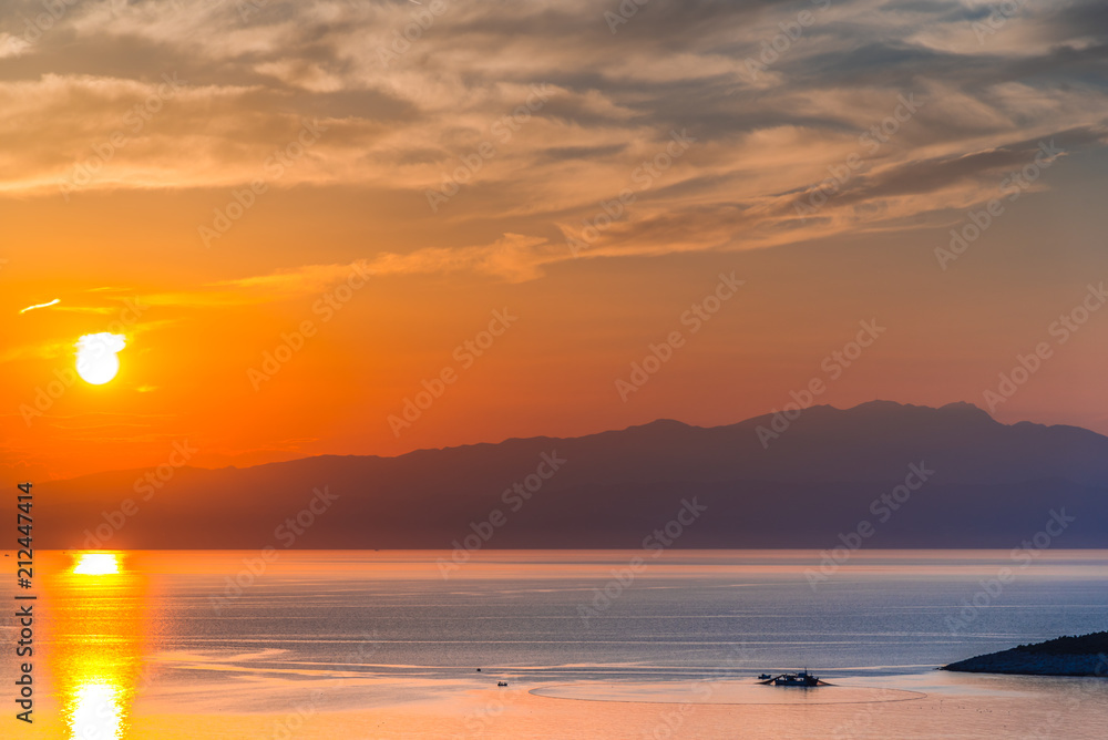 Sea landscape at the sunset , greece