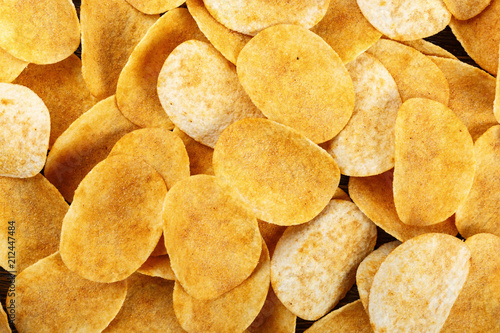 potato chips as background