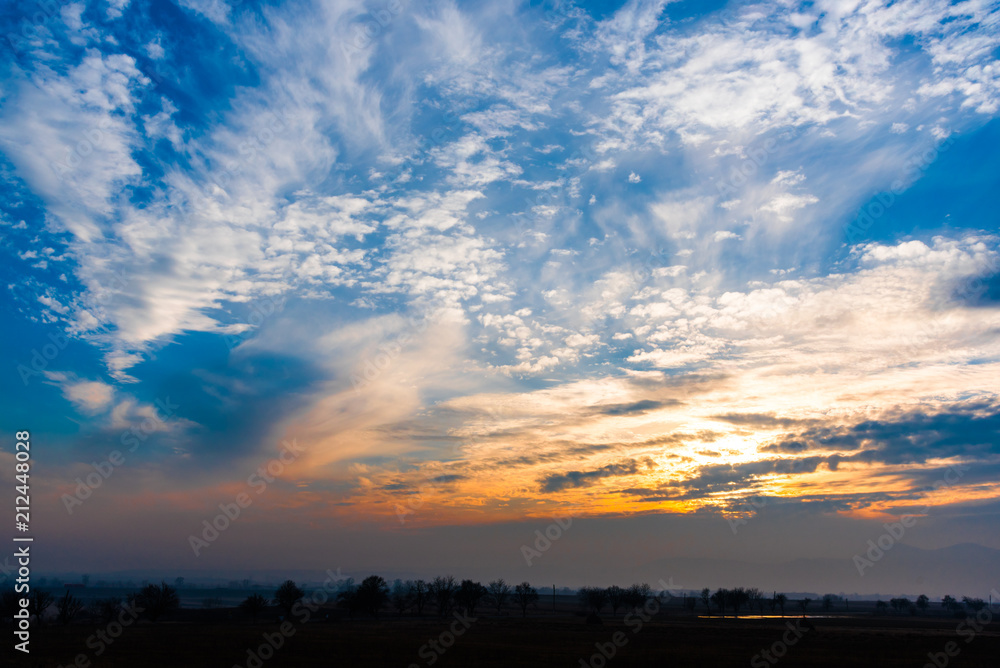 Clouds at the sunset