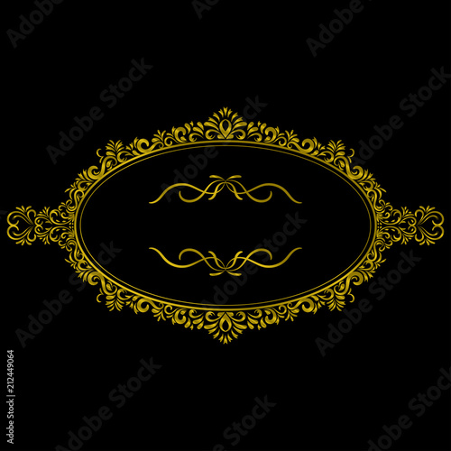 Gold Color Vintage Decorations Elements and Frames. Vector illustration
