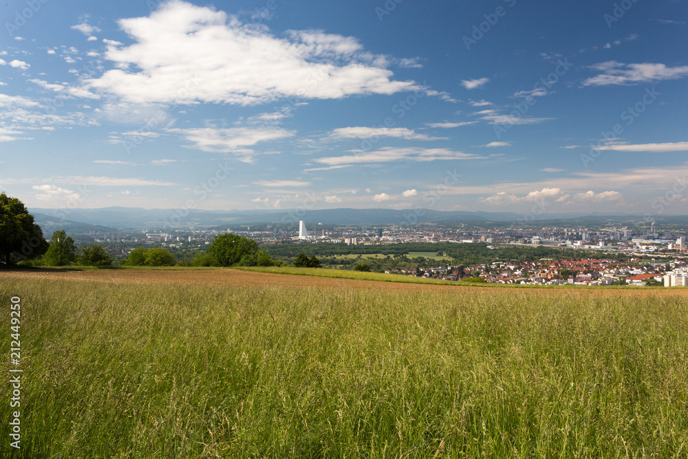 Vue sur la plaine et Bâle