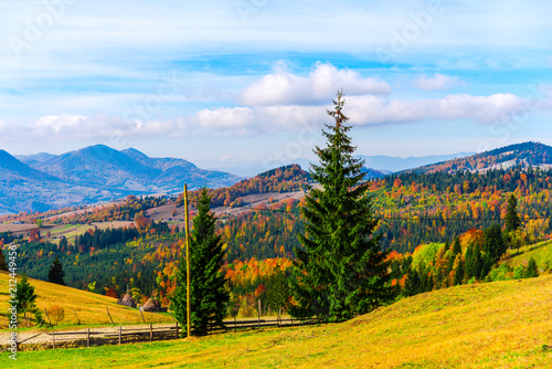 Autumn landscape on the mountains