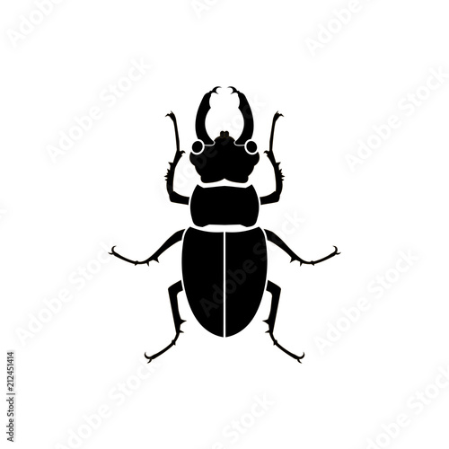 Vector black silhouette beetle