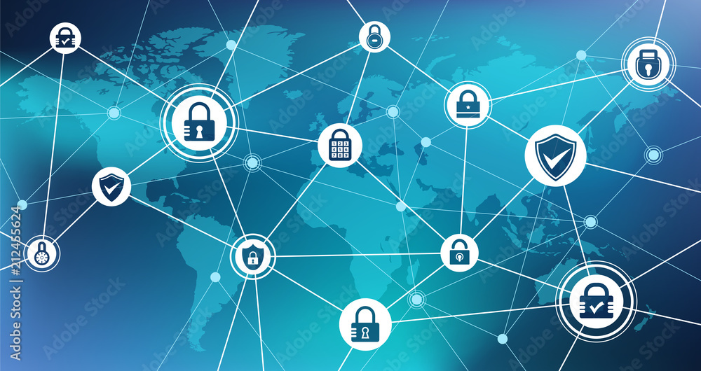 security concept: safe network / online security / blockchain - vector illustration security concept: safe network / online security / blockchain - vector illustration