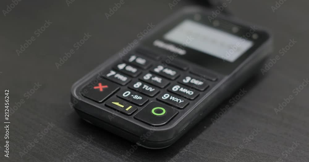 enter pin code on terminal. Using Credit Card Terminal at shop enter pin code on terminal. Using Credit Card Terminal at shop