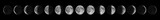 Phases of the Moon. Moon lunar cycle.