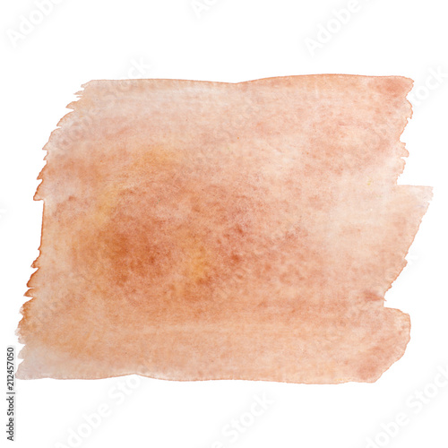 watercolor stain, rectangular orange light transparent with a texture