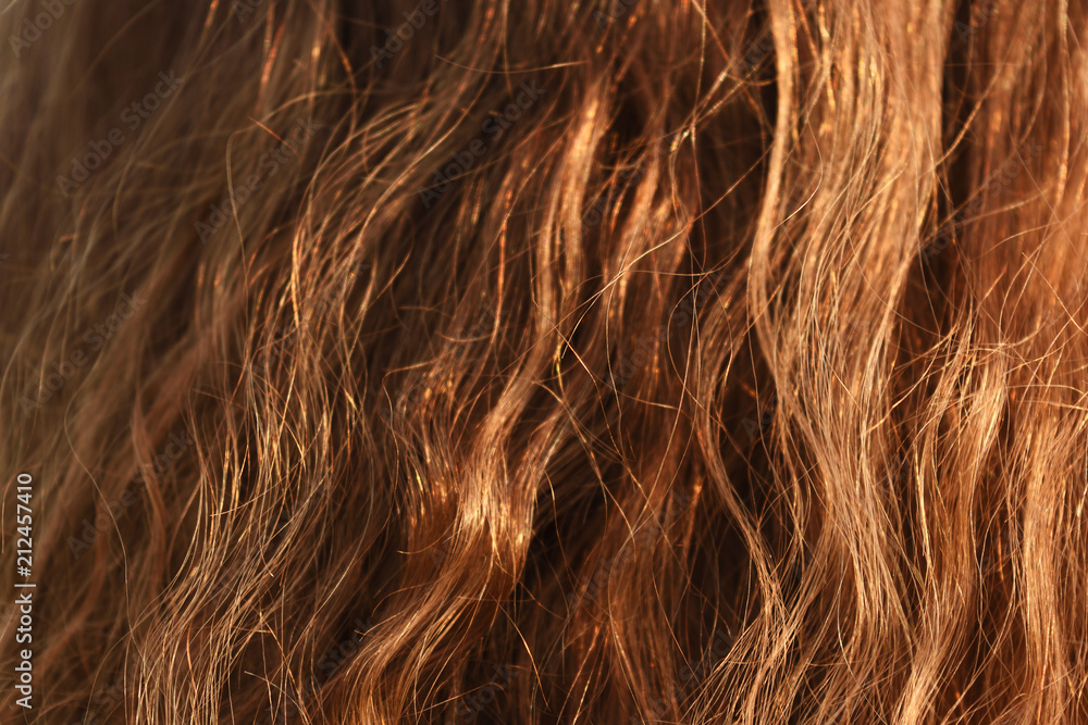Naklejka premium texture of brown curly hair