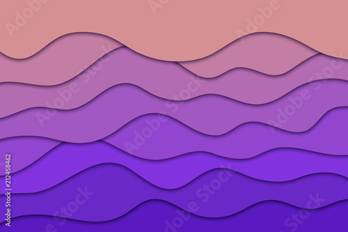 Vector realistic isolated purple paper cut layer background for decoration and covering. Concept of geometric abstract design.