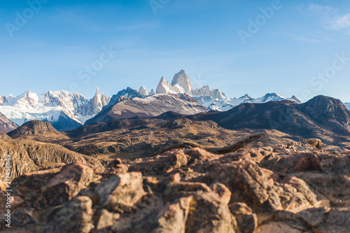 Hiking in the Patagonia mountains © Jairson