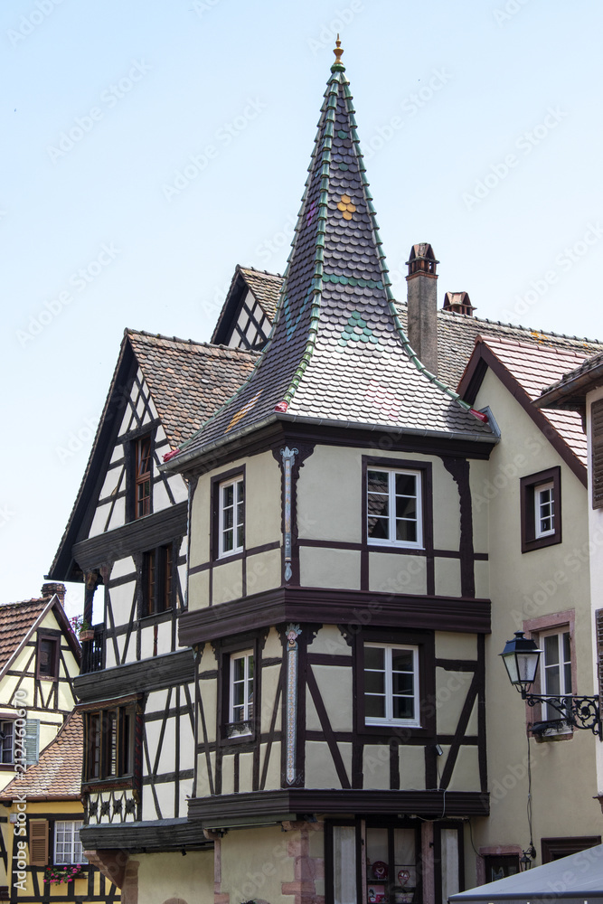 Kaysersberg. Maison à oriel, Alsace, Haut Rhin. Grand Est