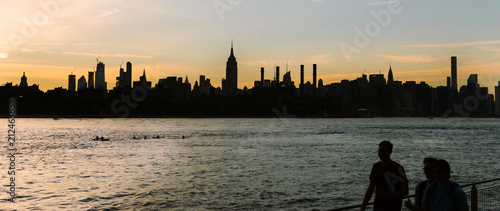 New York City Skyline and Rowers