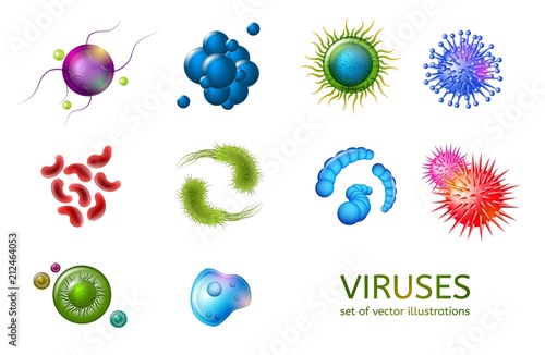 Various Species of Viruses Isolated Vector Set