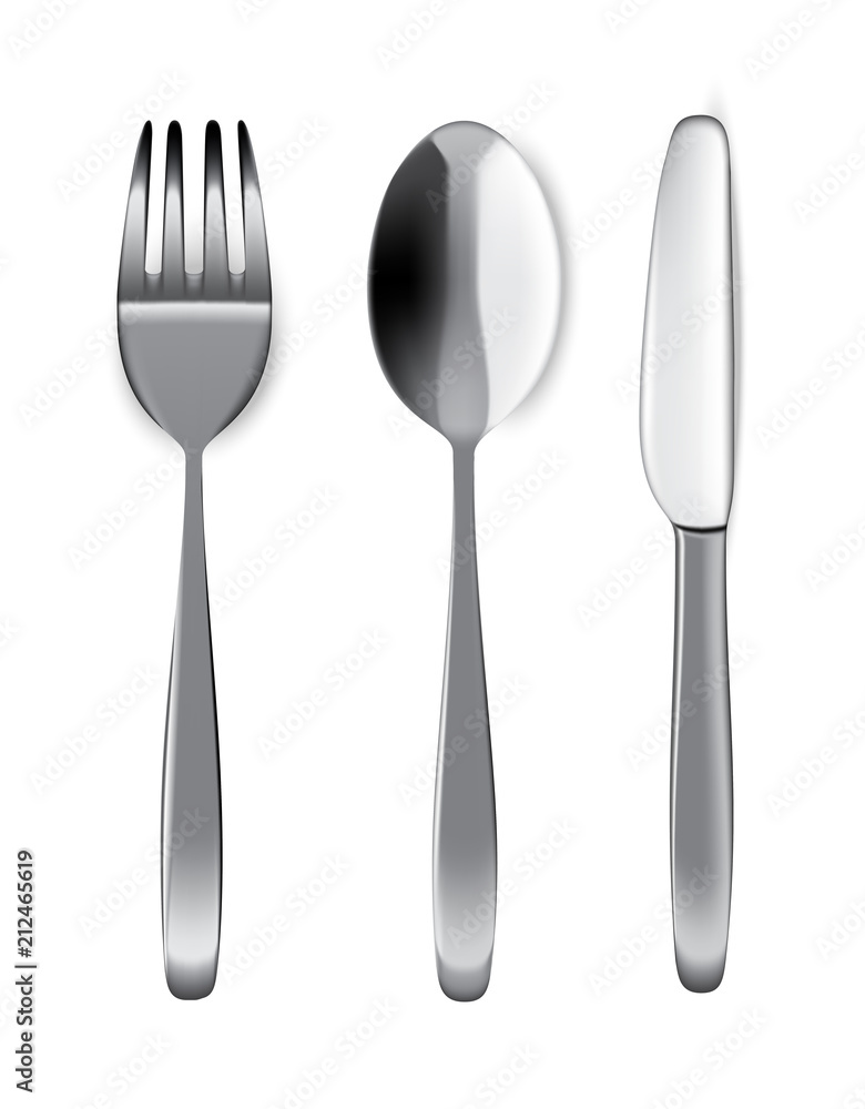 Mock up Realistic Metal Spoon, Fork And Knife on Dining Table for food isolated Background. Mock up Realistic Metal Spoon, Fork And Knife on Dining Table for food isolated Background.