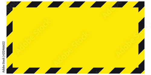 Black and yellow warning line striped rectangular background, yellow and black stripes on the diagonal, a warning to be careful of the potential danger vector template sign border