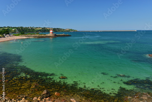 St Catherines Bay, Jersey, U.K. Idyllic Summer bay with an aquamarine sea.