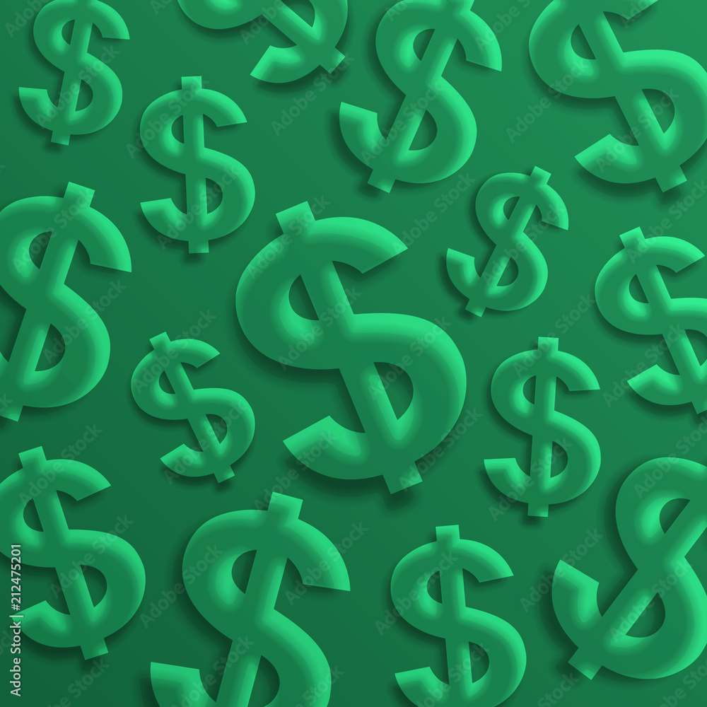 Dollar signs. USA currency symbols on green background. Vector. Dollar signs. USA currency symbols on green background. Vector.