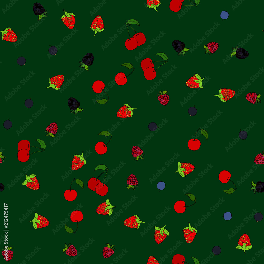 abstract vector doodle berry seamless pattern abstract vector doodle berry seamless pattern