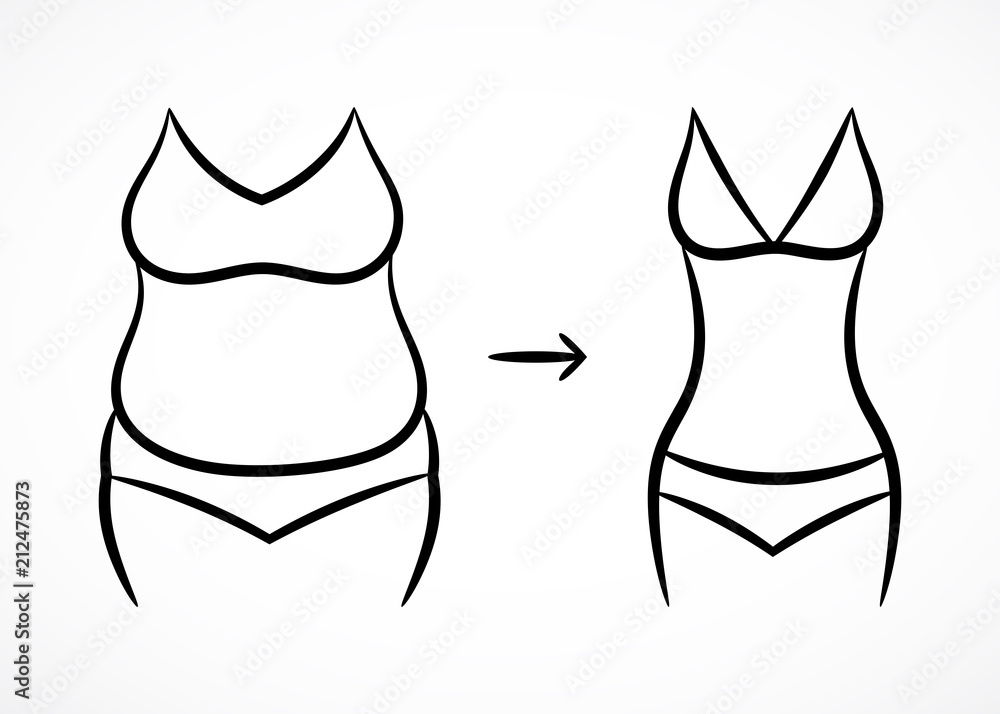 Contour fitness pattern with fat and slim shapes Contour fitness pattern with fat and slim shapes