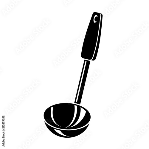 Kitchen ladle soup cook icon, simple style
