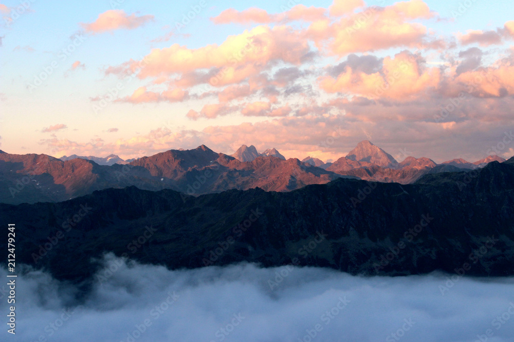 Sunset in Swiss Alps Sunset in Swiss Alps