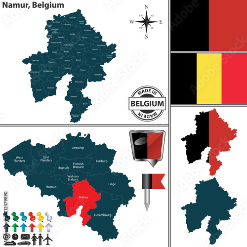 Map of Namur, Belgium
