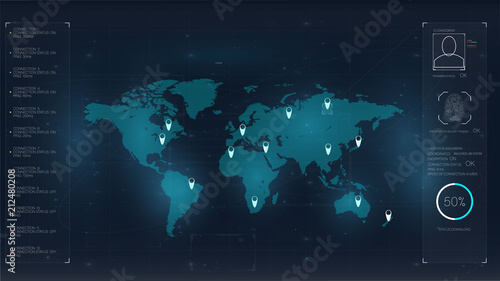 Abstract hud or presentation template. Futuristic technology hud screen. Web element set.