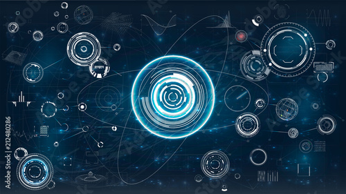 Hud. Hud. Abstract futuristic hud object. Team icon. Vintage vector set. Hud ui. Modern infographic connection template. 