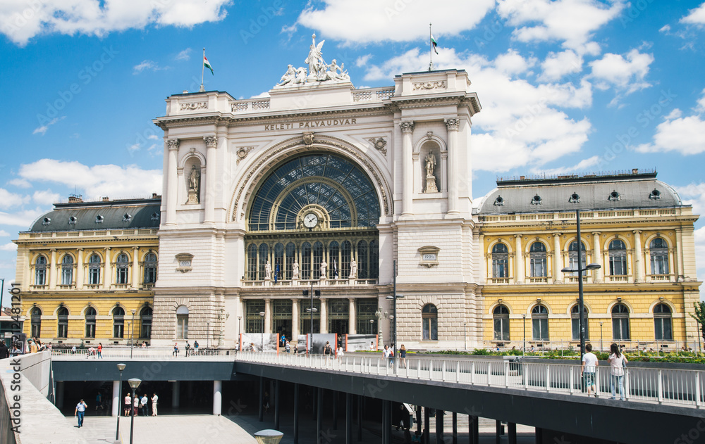 Main railway station building in Budapest, Hungary