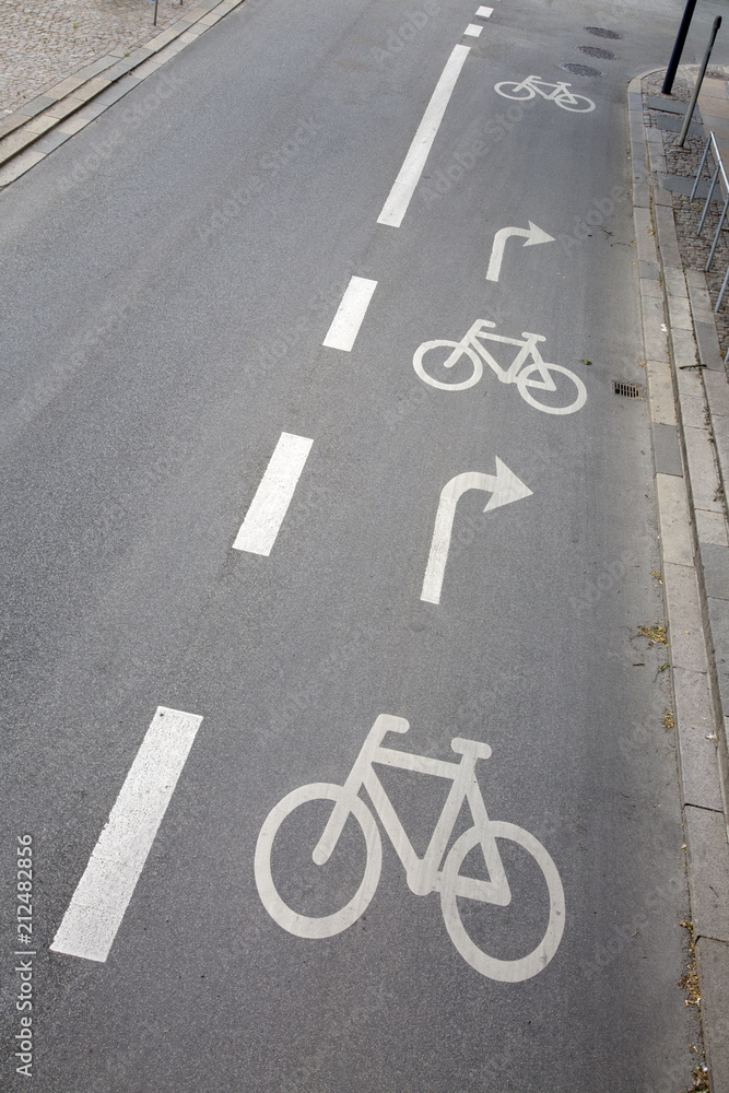 Fototapeta premium Diagonal Cycle Path; Copenhagen
