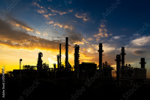 Oil refinery on sunset