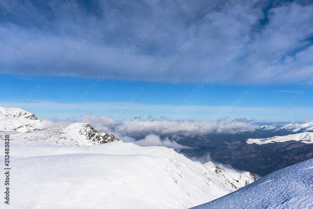 Obraz premium Winter ski resort at Cota 2000 , Sinaia , Romania