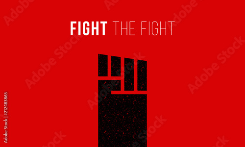 Fight the fight concept. Fist fight idea. Vector illustration of hand