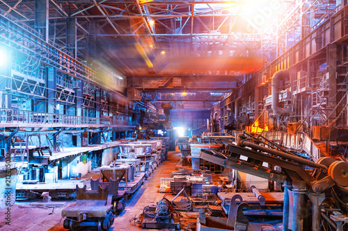 Interior of metallurgical plant workshop photo