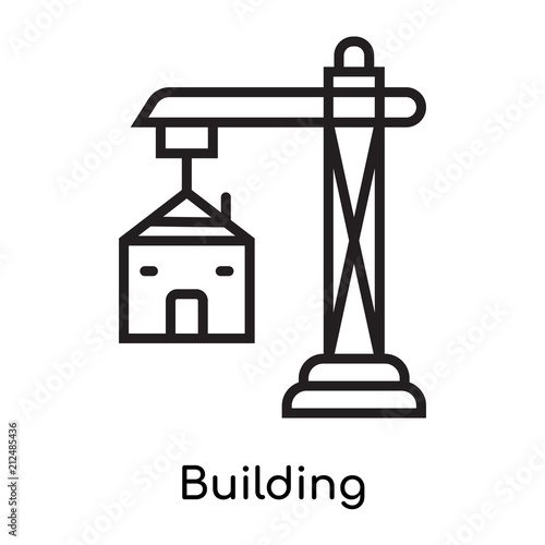 Wallpaper Mural Building icon vector sign and symbol isolated on white background, Building logo concept Torontodigital.ca