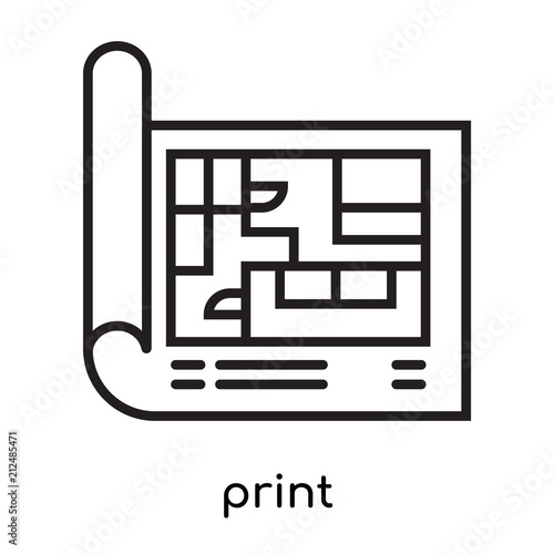 Blueprint icon vector sign and symbol isolated on white background, Blueprint logo concept