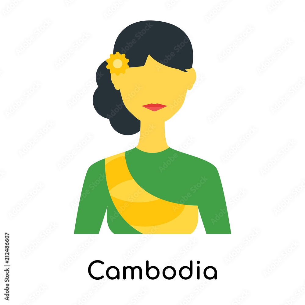 Cambodia icon vector sign and symbol isolated on white background, Cambodia logo concept Cambodia icon vector sign and symbol isolated on white background, Cambodia logo concept