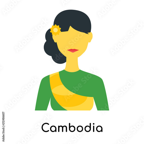 Cambodia icon vector sign and symbol isolated on white background, Cambodia logo concept