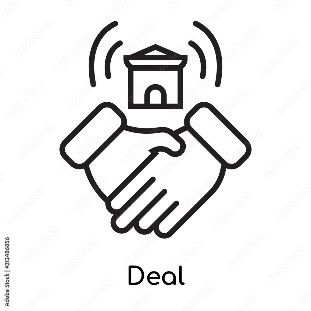 Deal icon vector sign and symbol isolated on white background, Deal logo concept