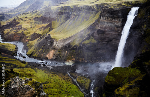 Haifoss Waterfall In The Centre photo