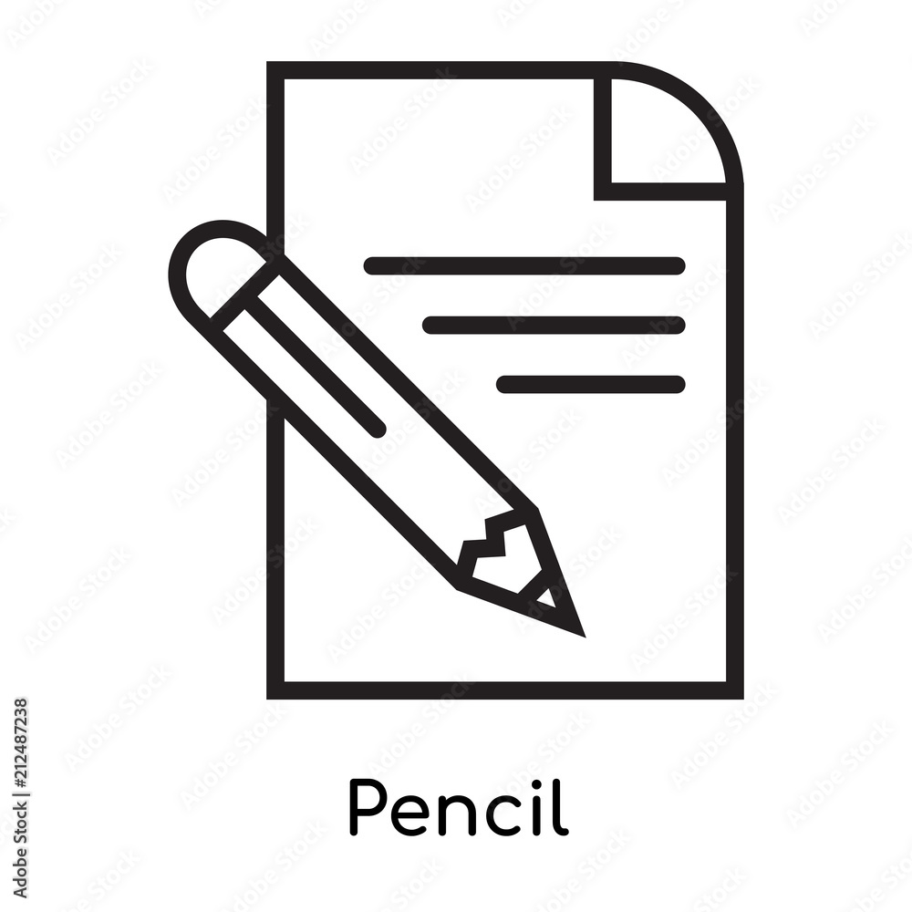 Pencil icon vector sign and symbol isolated on white background, Pencil logo concept Pencil icon vector sign and symbol isolated on white background, Pencil logo concept