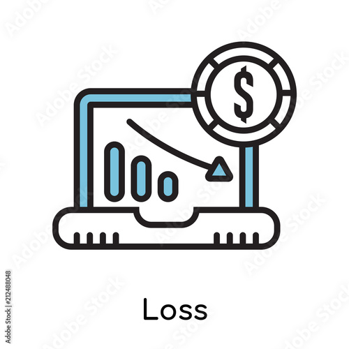 Loss icon vector sign and symbol isolated on white background, Loss logo concept