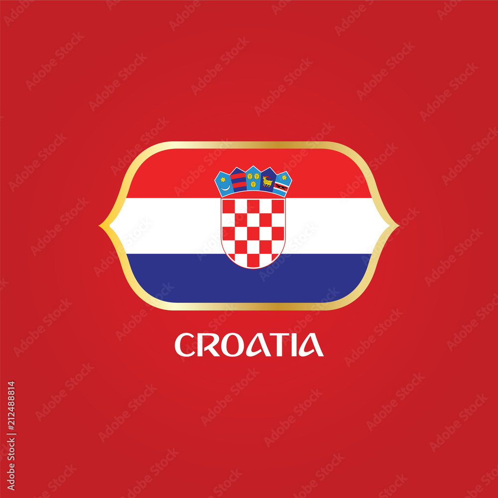 Naklejka premium Croatia flag national flag soccer emblem