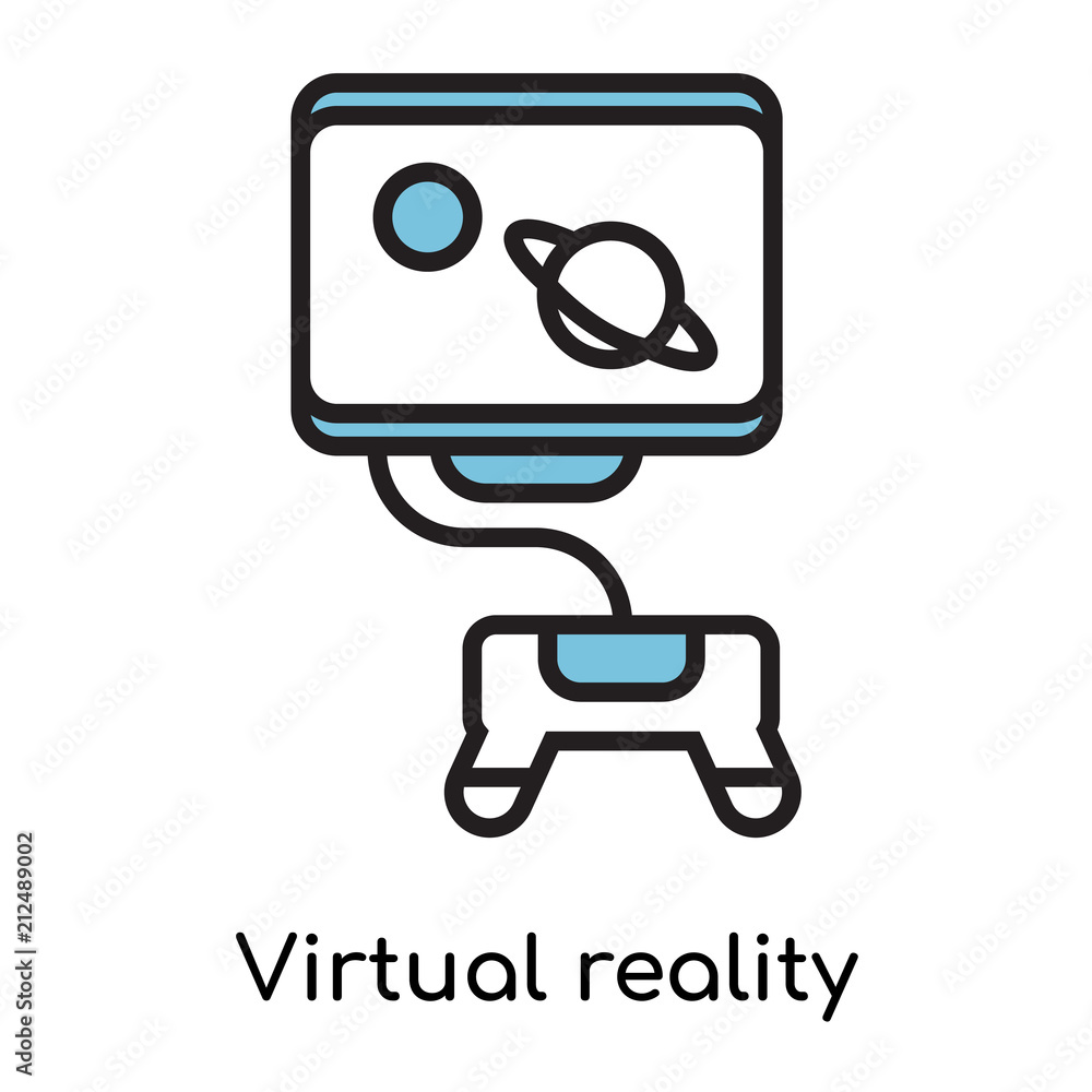 Virtual reality icon vector sign and symbol isolated on white background, Virtual reality logo concept Virtual reality icon vector sign and symbol isolated on white background, Virtual reality logo concept