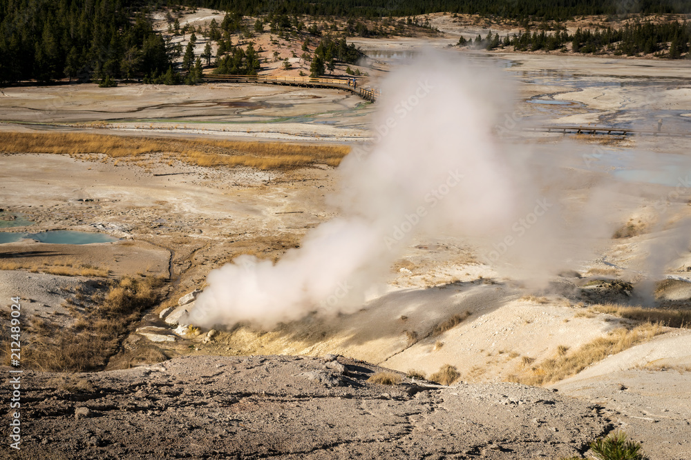 Volcanic activity at Norris Basin, Yellowstone National Park