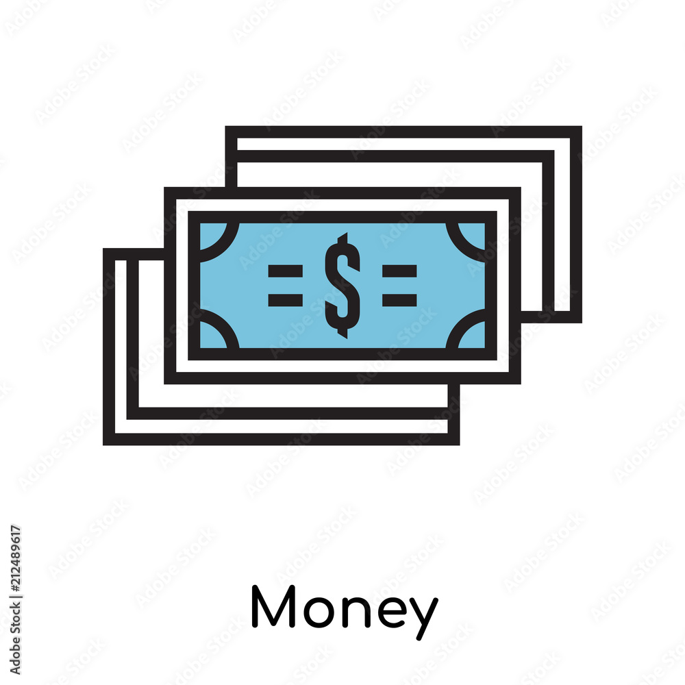 Money icon vector sign and symbol isolated on white background, Money logo concept Money icon vector sign and symbol isolated on white background, Money logo concept