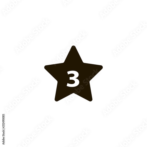 three star hotel icon. flat design