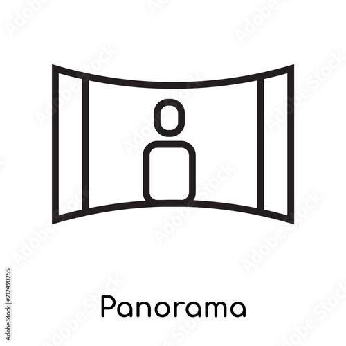 Panorama icon vector sign and symbol isolated on white background, Panorama logo concept